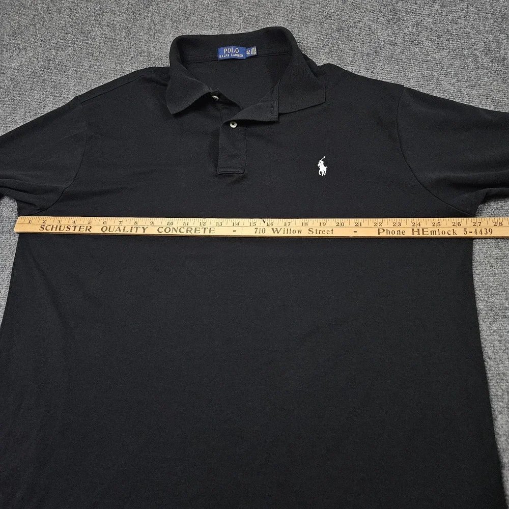 Polo Ralph Lauren Polo Shirt Mens XLT Black Cotton Pique Pony Logo Classic Fit